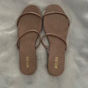Miss Lola Tan Strappy Sandals